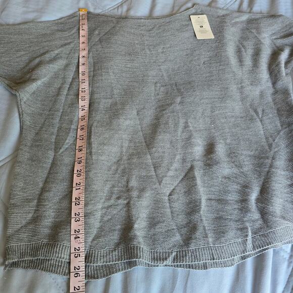 Moda Women’s Gray Sweater M Made in Italy Oversized Knit Dolman Sleeve Tunic - Picture 6 of 7